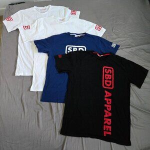 Four SBD Apparel T-Shirts (XL, 2XL) + free stickers